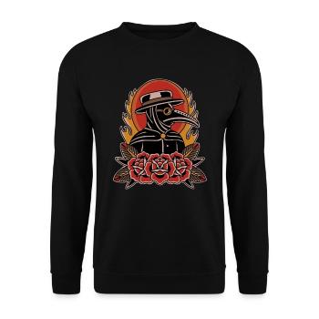 Tatouage conception graphique médecin ravageur - Sweat-shirt Unisexe - noir - Devant - Alina (178cm) & Michal (187cm)