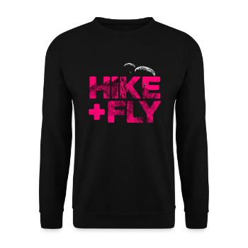 Hike & Fly Paragliding magenta - Unisex Sweatshirt - black - Front - Alina (178cm) & Michal (187cm)