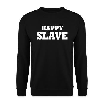 Happy slave - Unisex Pullover - Schwarz - Vorne - Alina (178cm) & Michal (187cm)