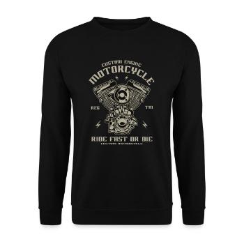 Motor - Unisex Pullover - Schwarz - Vorne - Alina (178cm) & Michal (187cm)