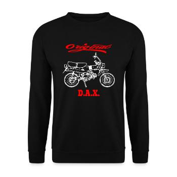 Moped Motorrad Kult Dax - Unisex Pullover - Schwarz - Vorne - Alina (178cm) & Michal (187cm)