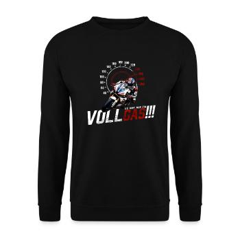 Motorcyclist Motorcycle funny saying full throttle - Unisex Sweatshirt - black - Front - Alina (178cm) & Michal (187cm)