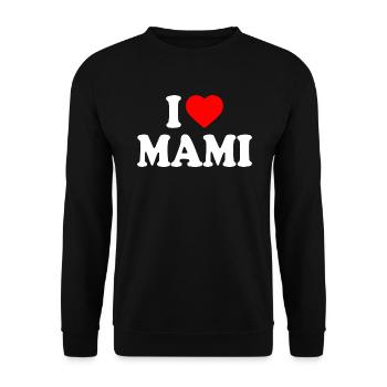 I love mami - Unisex Sweatshirt - black - Front - Alina (178cm) & Michal (187cm)