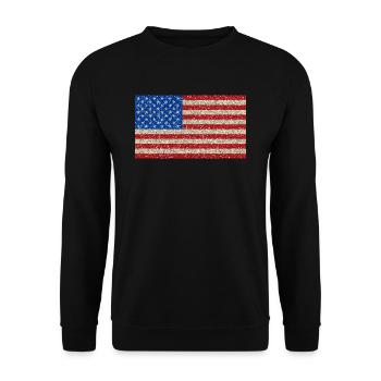bannière drapeau américain USA Patriot Glitter - Sweat-shirt Unisexe - noir - Devant - Alina (178cm) & Michal (187cm)