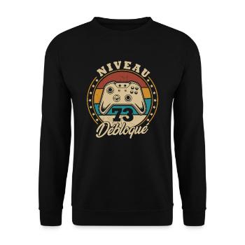 Niveau 73 débloque - Sweat-shirt Unisexe - noir - Devant - Alina (178cm) & Michal (187cm)