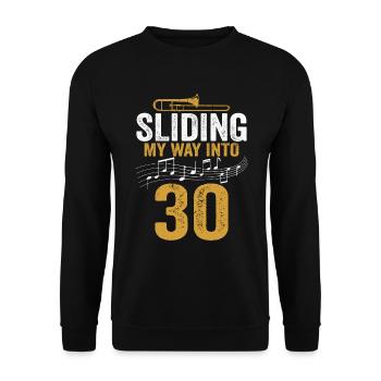 Trombone glissant mon chemin vers mon 30e anniversaire - Sweat-shirt Unisexe - noir - Devant - Alina (178cm) & Michal (187cm)
