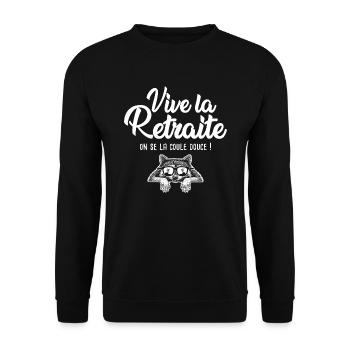 cadeau retraite homme retraité vive la retraite - Sweat-shirt Unisexe - noir - Devant - Alina (178cm) & Michal (187cm)