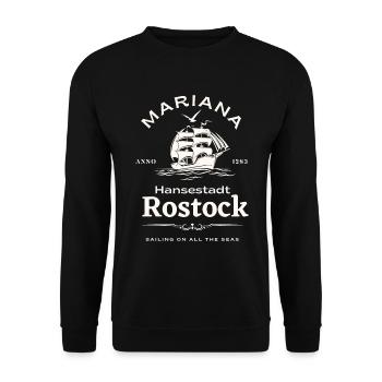 Rostock Hansestadt-Mariana- Schiff & Möwen-Hanse - Unisex Pullover - Schwarz - Vorne - Alina (178cm) & Michal (187cm)