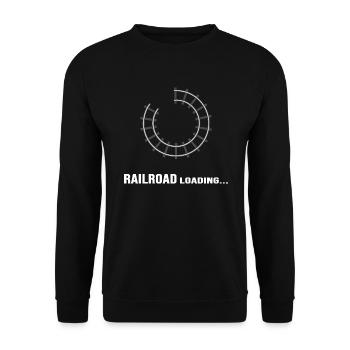 Railway Driver Train Station Model Railway - Unisex Sweatshirt - black - Front - Alina (178cm) & Michal (187cm)