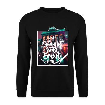 Straight Outta Berlin - Unisex Sweatshirt - black - Front - Alina (178cm) & Michal (187cm)