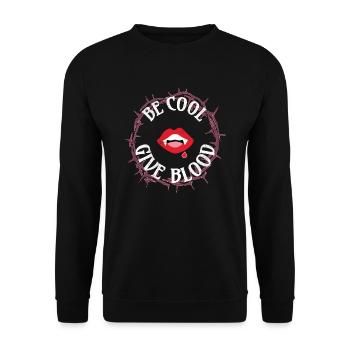 Be cool, give Blood! Gothic - Unisex Pullover - Schwarz - Vorne - Alina (178cm) & Michal (187cm)