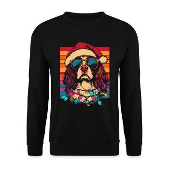 Cool Cavalier King Charles Épagneul Noël - Sweat-shirt Unisexe - noir - Devant - Alina (178cm) & Michal (187cm)