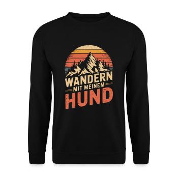 Wandern mit meinem Hund - Unisex Pullover - Schwarz - Vorne - Alina (178cm) & Michal (187cm)
