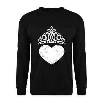 Herz - Unisex Pullover - Schwarz - Vorne - Alina (178cm) & Michal (187cm)