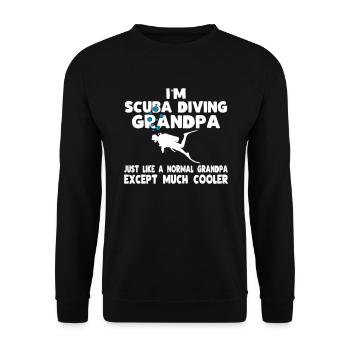 scuba diving grandpa - Unisex Sweatshirt - black - Front - Alina (178cm) & Michal (187cm)