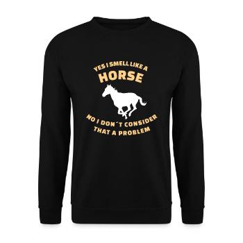 HORSES: I Smell Like A Horse - Unisex Pullover - Schwarz - Vorne - Alina (178cm) & Michal (187cm)