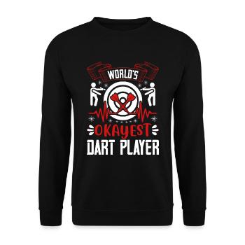 Dart Darts Bullseye Dartboard Gift 93 - Unisex Sweatshirt - black - Front - Alina (178cm) & Michal (187cm)
