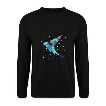 Abstrakt Vogel - Unisex Pullover - Schwarz - Vorne - Alina (178cm) & Michal (187cm)