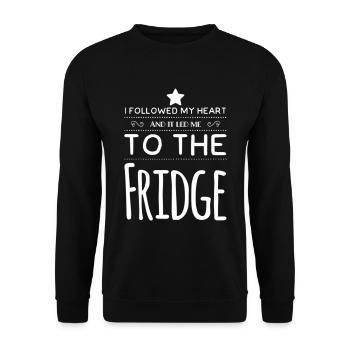 I Followed My Heart And It Led Me To The Fridge - Unisex Sweatshirt - black - Front - Alina (178cm) & Michal (187cm)