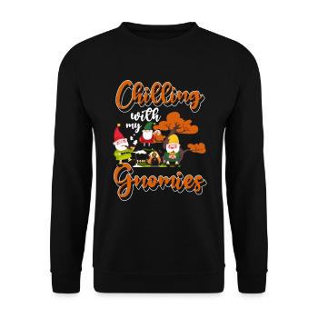 Dwarf Gnome Tonwichtel Cute - Unisex Sweatshirt - black - Front - Alina (178cm) & Michal (187cm)