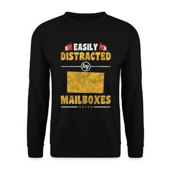Postman Letter Work - Unisex Sweatshirt - black - Front - Alina (178cm) & Michal (187cm)