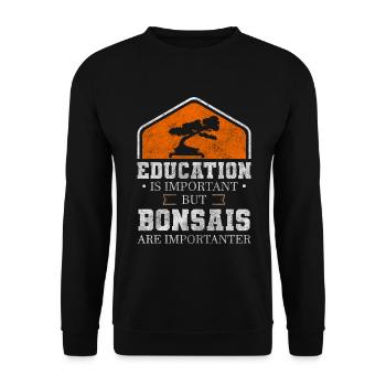 Bonsaibaum Asien Baum Natur - Unisex Pullover - Schwarz - Vorne - Alina (178cm) & Michal (187cm)