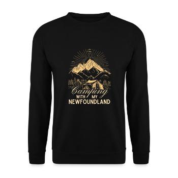Newfoundland Camping Hiking Outdoor - Unisex Sweatshirt - black - Front - Alina (178cm) & Michal (187cm)