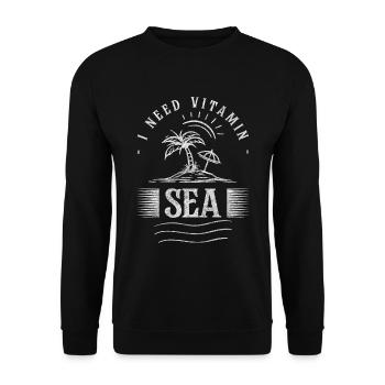 Sommer Meer Surfen Sonnenuntergang - Unisex Pullover - Schwarz - Vorne - Alina (178cm) & Michal (187cm)