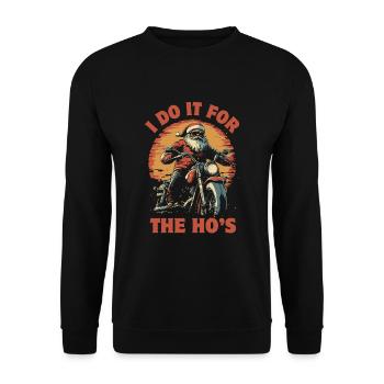 Santa Claus Motorcycle Funny Saying - Unisex Sweatshirt - black - Front - Alina (178cm) & Michal (187cm)