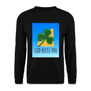 GOD BLESS YOU - Sweat-shirt Unisexe - noir - Devant - Alina (178cm) & Michal (187cm)