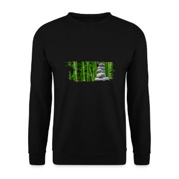 Paintbrush Zen Stones - Unisex Pullover - Schwarz - Vorne - Alina (178cm) & Michal (187cm)