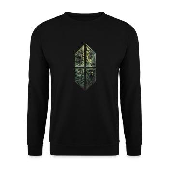 Cthulhu ornament cloud forest - Unisex Sweatshirt - black - Front - Alina (178cm) & Michal (187cm)