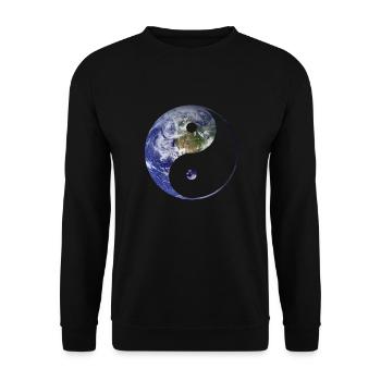 yin and yang earth - Unisex Sweatshirt - black - Front - Alina (178cm) & Michal (187cm)