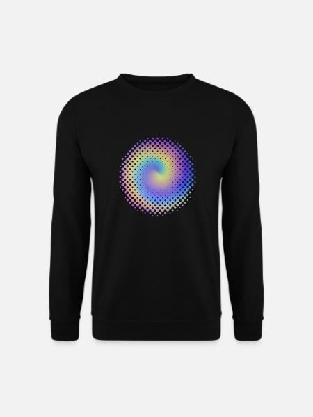 Punktmuster bunter Wirbel - Unisex Pullover - Schwarz