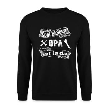 Opa - Unisex Pullover - Schwarz - Vorne - Alina (178cm) & Michal (187cm)