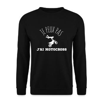 JE PEUX PAS J'AI MOTOCROSS idée cadeau et tshirt - Sweat-shirt Unisexe - noir - Devant - Alina (178cm) & Michal (187cm)