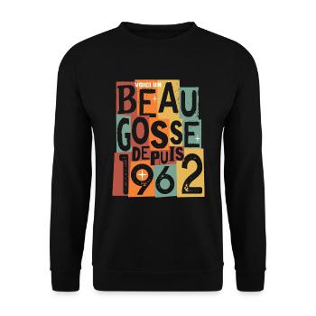 anniversaire 60 ans beau gosse - Sweat-shirt Unisexe - noir - Devant - Alina (178cm) & Michal (187cm)