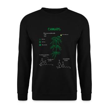Formule chimique de cannabis - Sweat-shirt Unisexe - noir - Devant - Alina (178cm) & Michal (187cm)