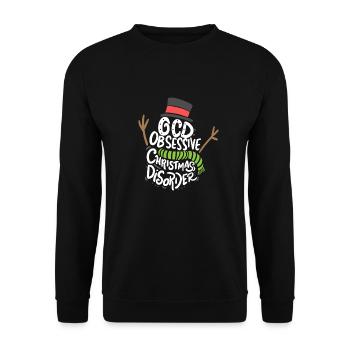 WEIHNACHTEN OCD Obsessive Weihnachtsstörung - Unisex Pullover - Schwarz - Vorne - Alina (178cm) & Michal (187cm)