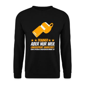 Basketball Trainer Coach Übung Liniensprint Pfeife - Unisex Pullover - Schwarz - Vorne - Alina (178cm) & Michal (187cm)