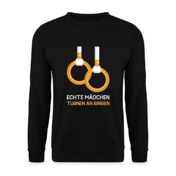 Turnen Ringe Pauschenpferd Geräteturnen Zubehör - Unisex Pullover - Schwarz - Vorne - Alina (178cm) & Michal (187cm)