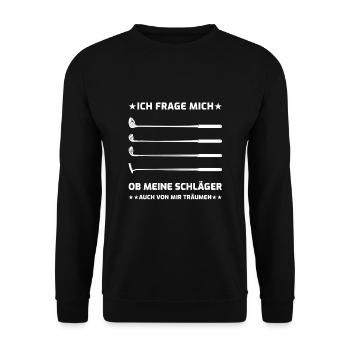 Golf - Unisex Pullover - Schwarz - Vorne - Alina (178cm) & Michal (187cm)