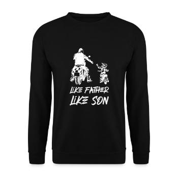 Like Father Like Son Motorbike Motorcross - Unisex Sweatshirt - black - Front - Alina (178cm) & Michal (187cm)