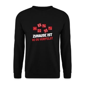 Yatzy Yahtze Knobeln Escalero Würfel Würfelspiel - Unisex Pullover - Schwarz - Vorne - Alina (178cm) & Michal (187cm)