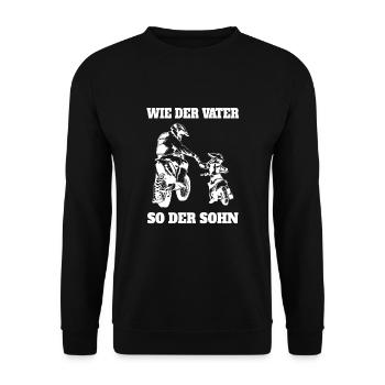 Wie Der Vater So Der Sohn Motorrad Auto Motocross - Unisex Pullover - Schwarz - Vorne - Alina (178cm) & Michal (187cm)