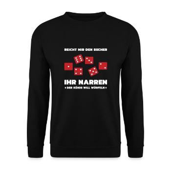 Yatzy Yahtze Knobeln Escalero Würfel Würfelspiel - Unisex Pullover - Schwarz - Vorne - Alina (178cm) & Michal (187cm)