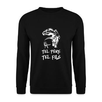 Tel Père Tel Fils Dinosaure Dinosaure Présent - Unisex Pullover - Schwarz - Vorne - Alina (178cm) & Michal (187cm)
