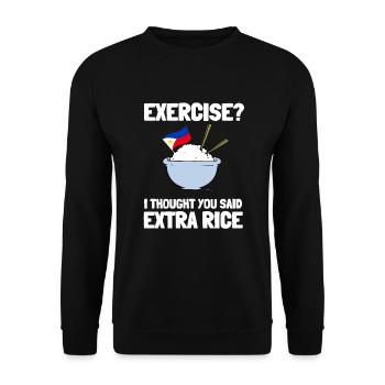 Phillipino Filipino Rice Lover Pinoy Foodie - Unisex Pullover - Schwarz - Vorne - Alina (178cm) & Michal (187cm)