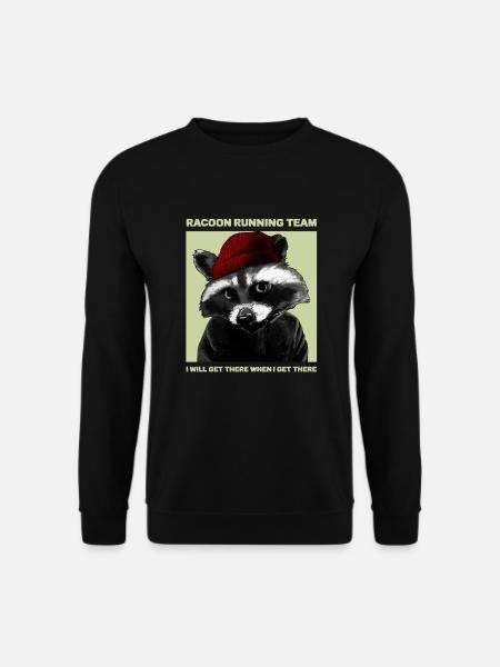 Waschbär Team Jogger Läufer Damen Herren Geschenk - Unisex Pullover - Schwarz