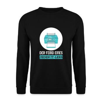 IT Technik Fachinformatiker PC Techniker Spruch - Unisex Pullover - Schwarz - Vorne - Alina (178cm) & Michal (187cm)